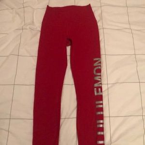 RARE Red Lululemon printed Wunder Under